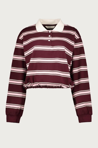 Ružové pruhované rugby tričko