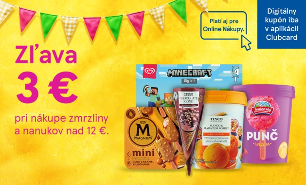 Zľava 3 € na zmrzliny a nanuky s kupónom Clubcard