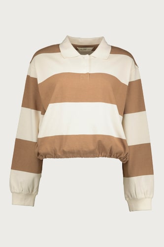 Pruhované rugby tričko s elastickým lemom