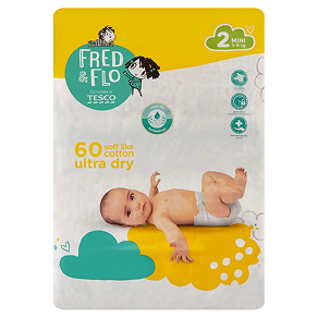 Fred & Flo Ultra Dry plienky Mini 2 3-6 kg 60 ks
