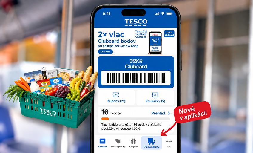 Online Nákupy teraz aj v aplikácii Clubcard