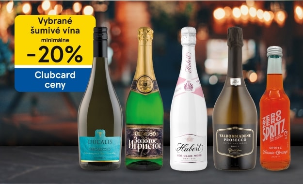 Získajte zľavu 20 % pri nákupe vybraných šumivých vín s Clubcard
