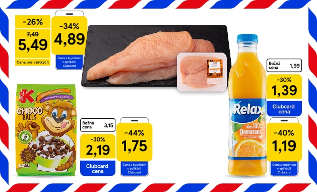 Víkendová superponuka  v aplikácii Clubcard