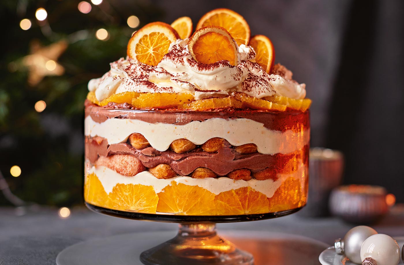 Chocolate orange tiramisu trifle