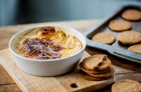 Image of "Josh Eggleton's rice pudding with ginger snap dunkers"