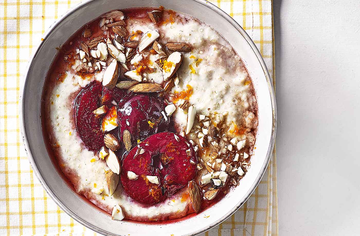 Plum and almond porridge