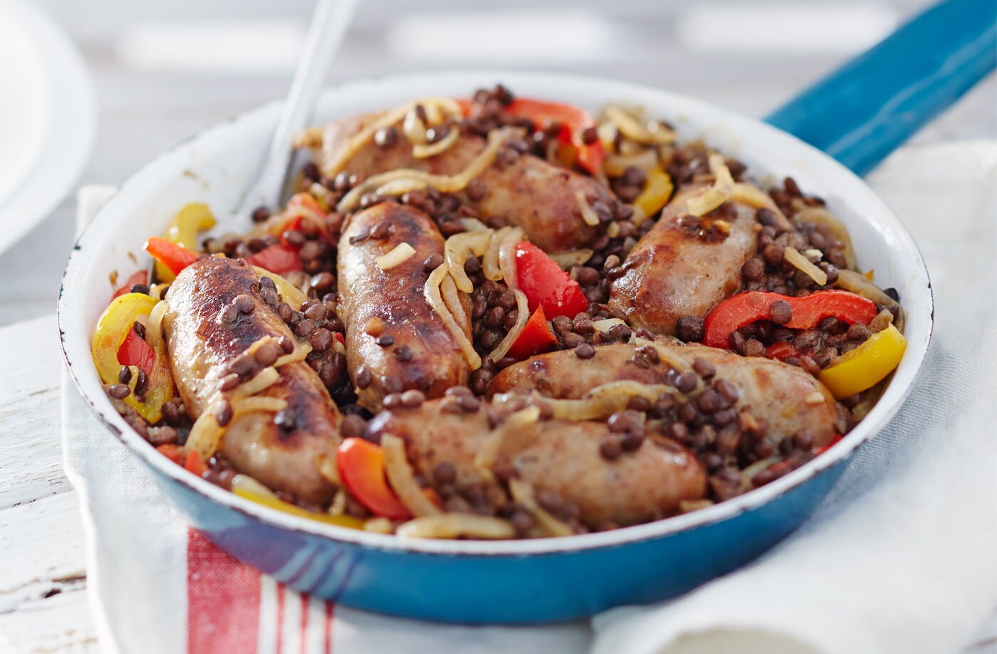 Sausage and lentil hotpot