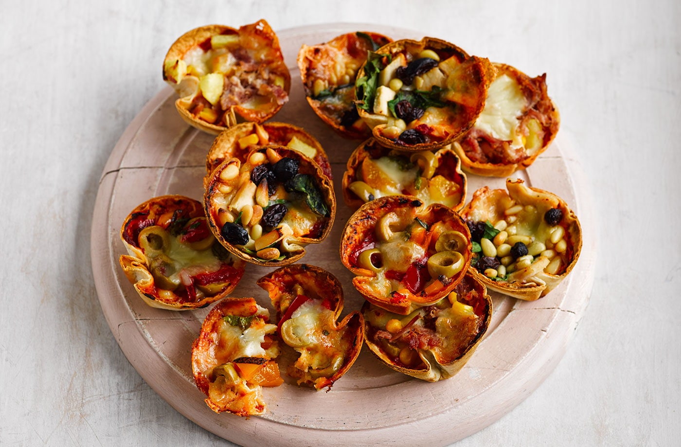 Muffin tray tortilla pizzas