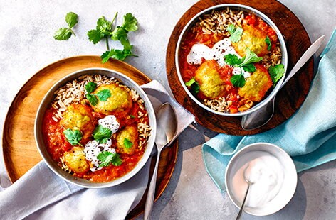 Image of "Coconut chickpea dumpling curry"