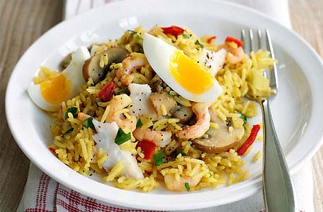 Image of "Haddock and prawn kedgeree"
