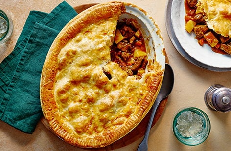 Leftover roast beef hash pie