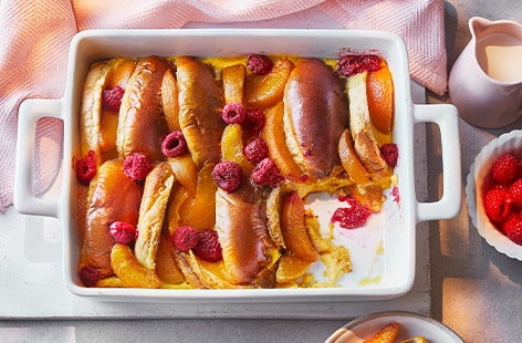 Image of "Burger bun bread and butter pudding"