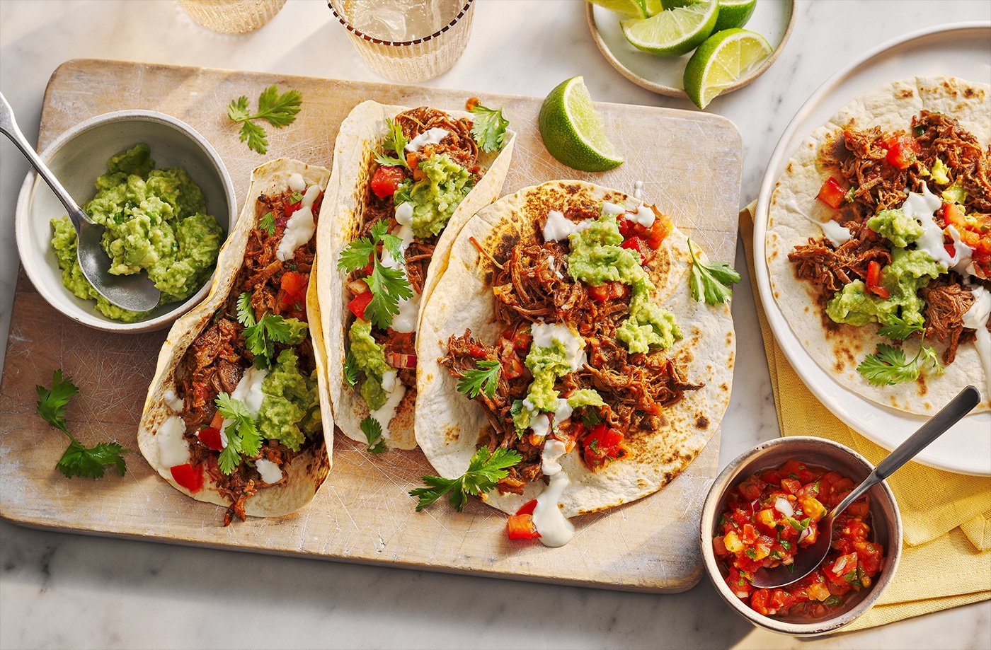 Slow-cooker shredded beef tacos