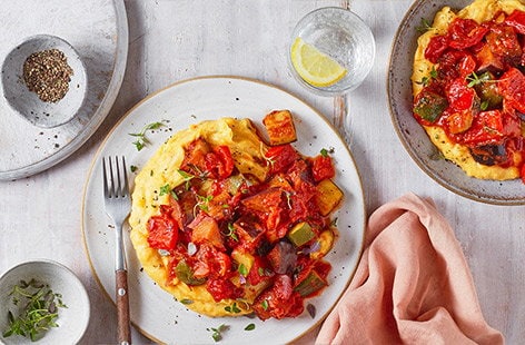 Image of "Ratatouille with creamy polenta"