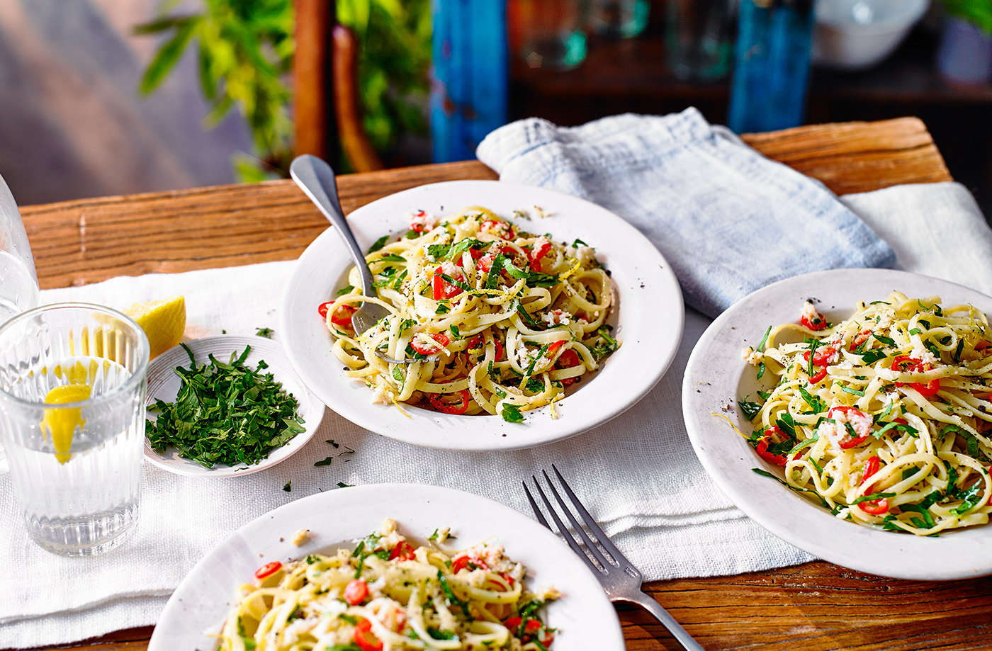 Crab linguine