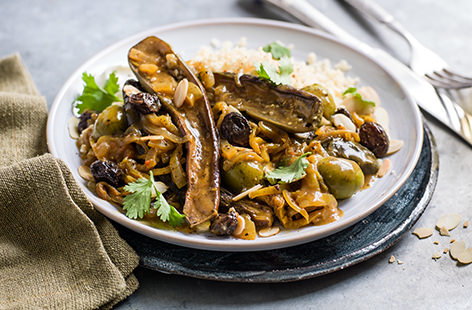 Image of "Vegetarian aubergine and olive tagine"