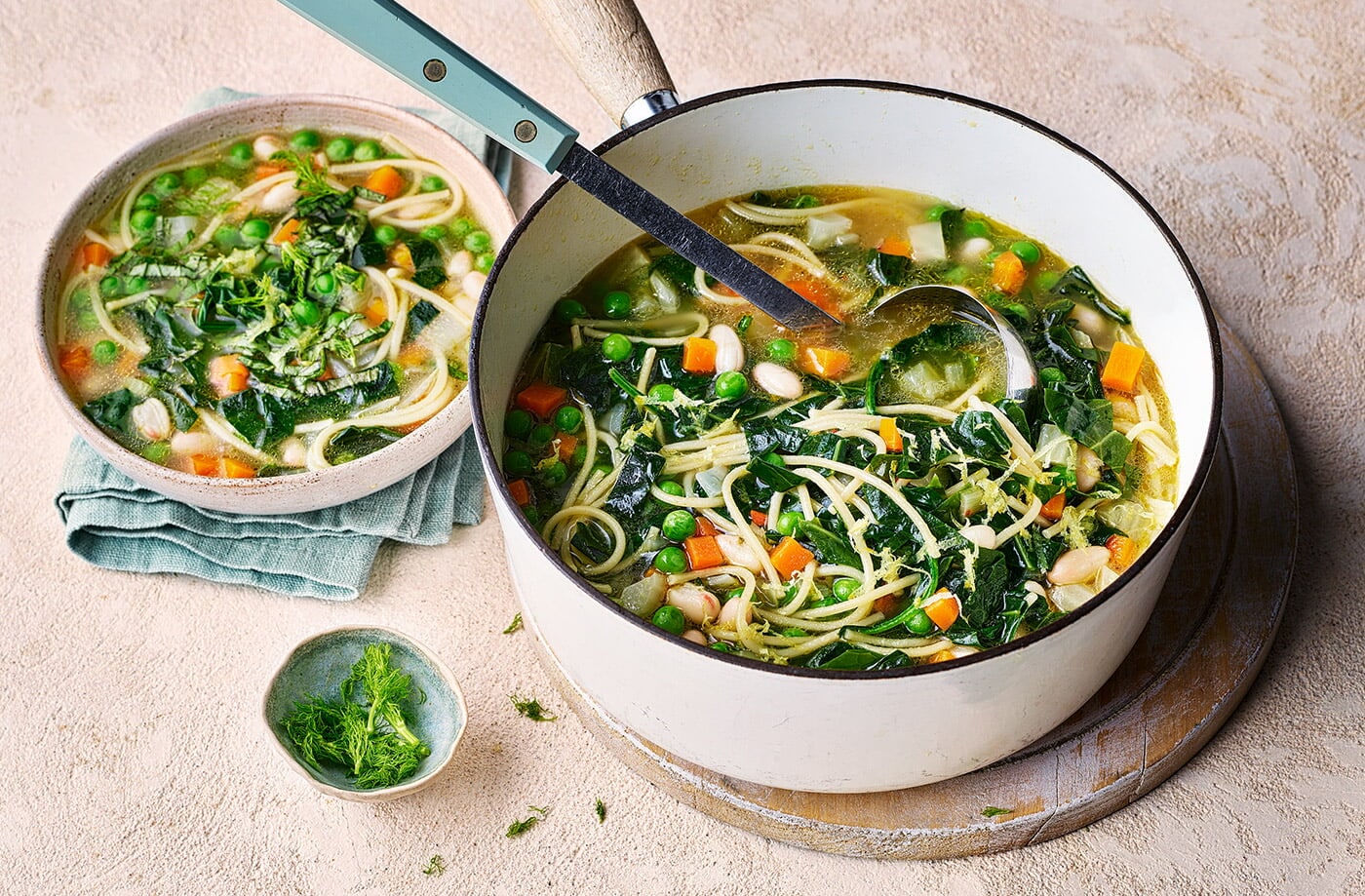 Spring greens minestrone