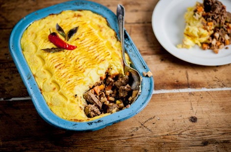 Image of "Vivek Singh's rogan josh shepherd’s pie "