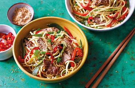 Image of "Stir-fried pork with noodles"