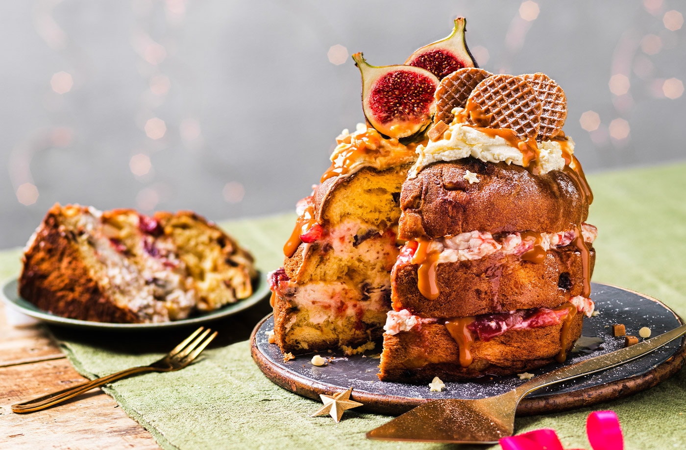 Fig and salted caramel panettone