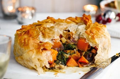 Image of "Butternut squash and Stilton filo pie"