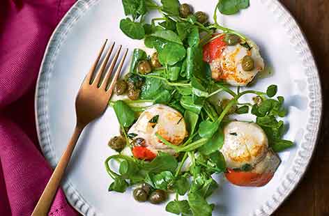 Image of "Scallops with brown butter, capers and tarragon "