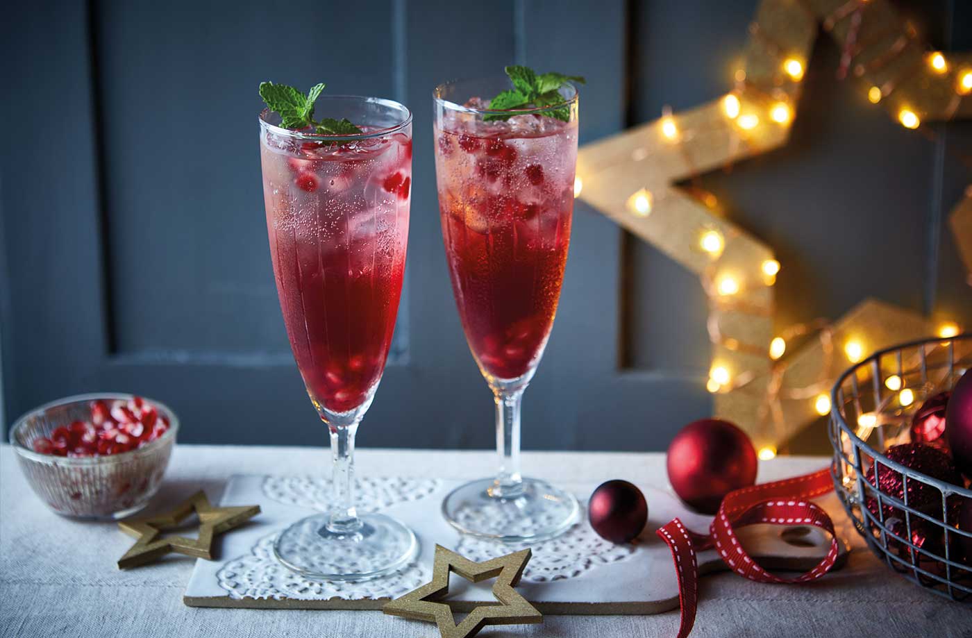 Cranberry and pomegranate punch