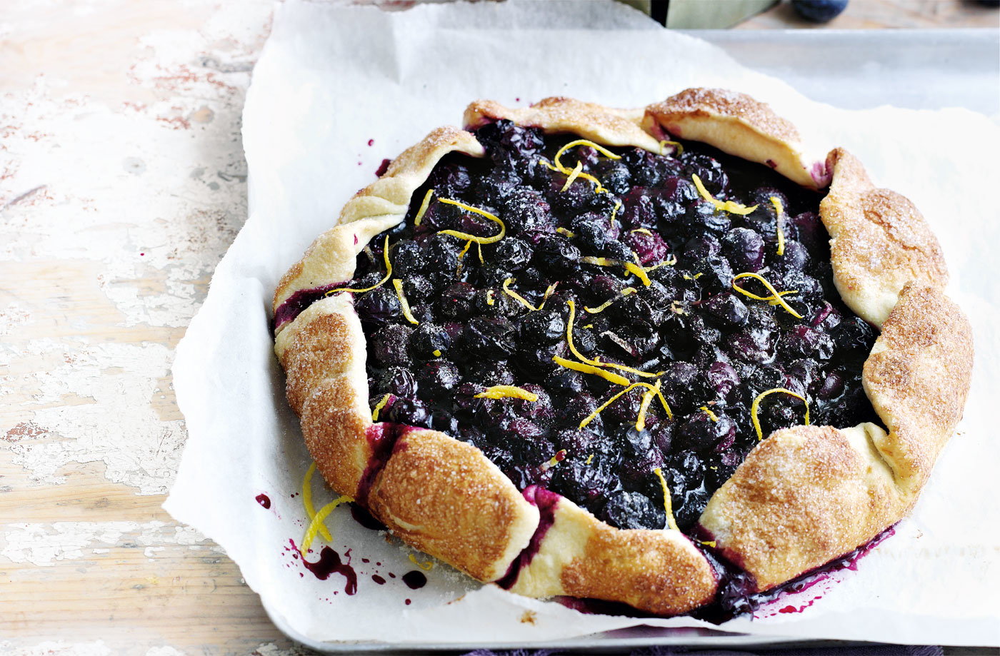 Blueberry and cream cheese crostata