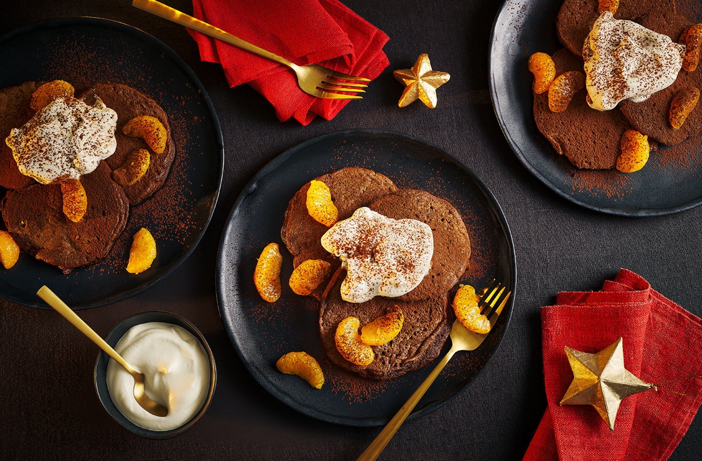 Chocolate rice pudding pancakes