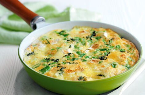 Image of "Spring onion and brie frittata"