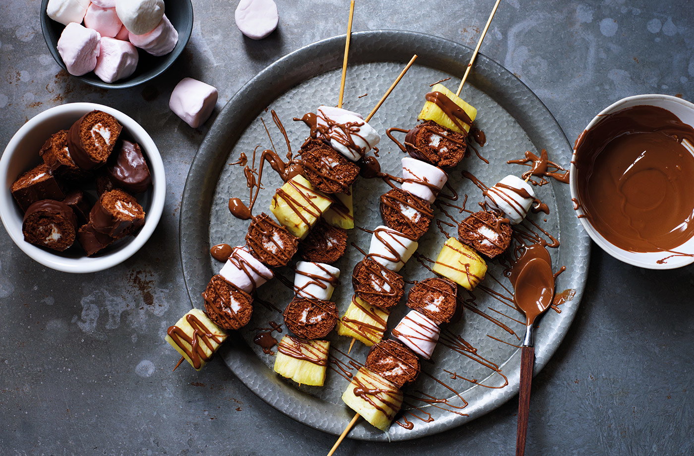 Mini roll skewers