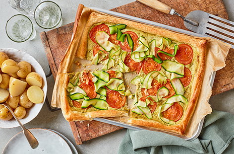 Image of "Tomato and courgette tart"