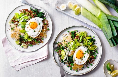 Image of "Crispy leek fried rice"