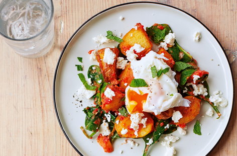 Image of "Red pepper and spinach hash"