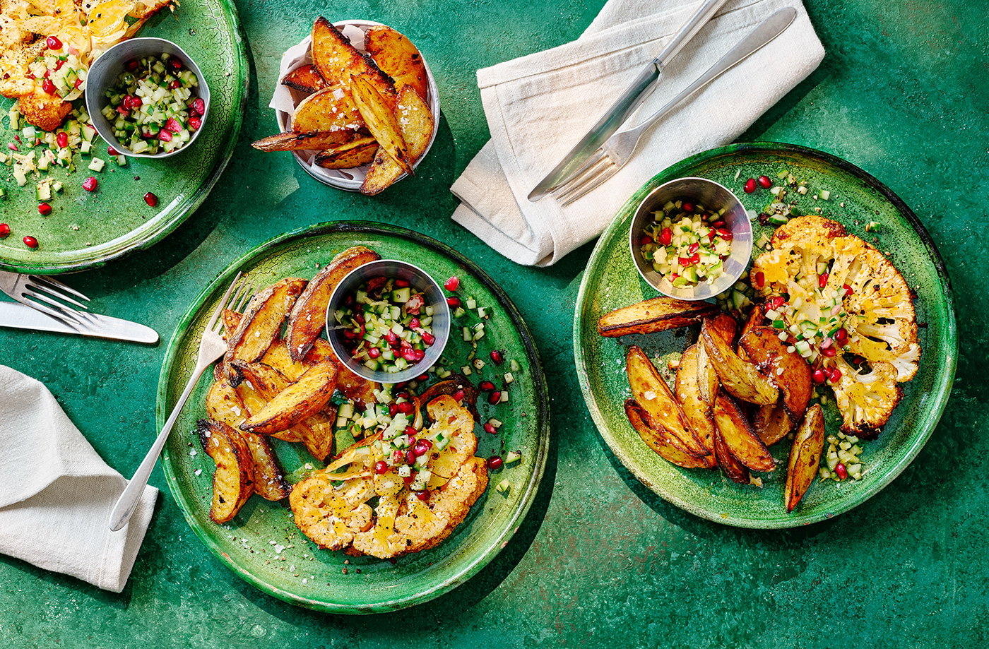 Harissa spiced whole roasted cauliflower