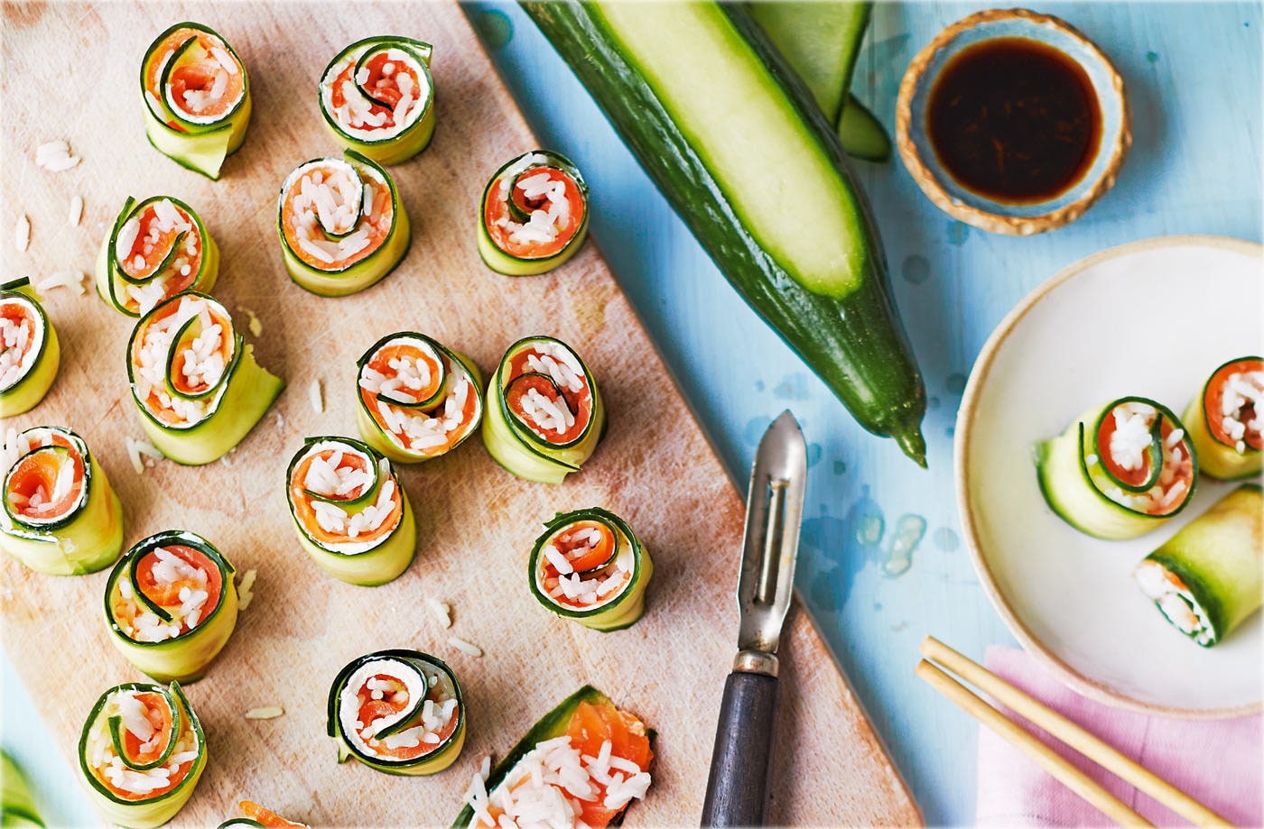 Inside-out sushi rolls