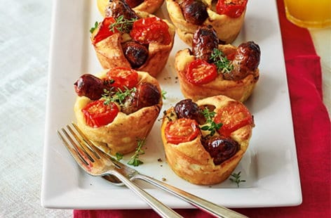 Image of "Sausage and tomato popovers"
