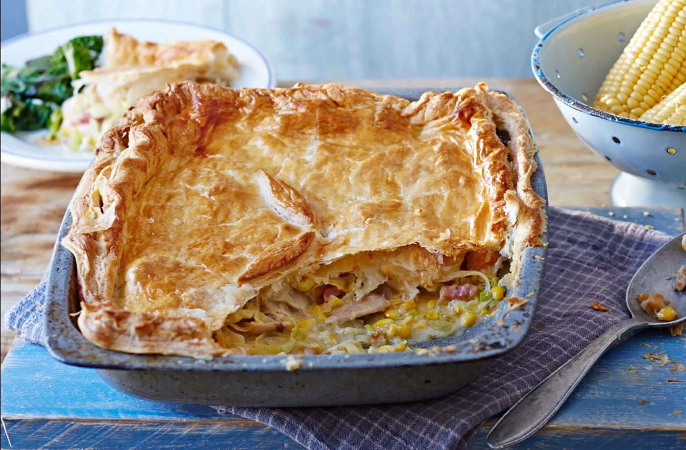 Chicken and sweetcorn pie