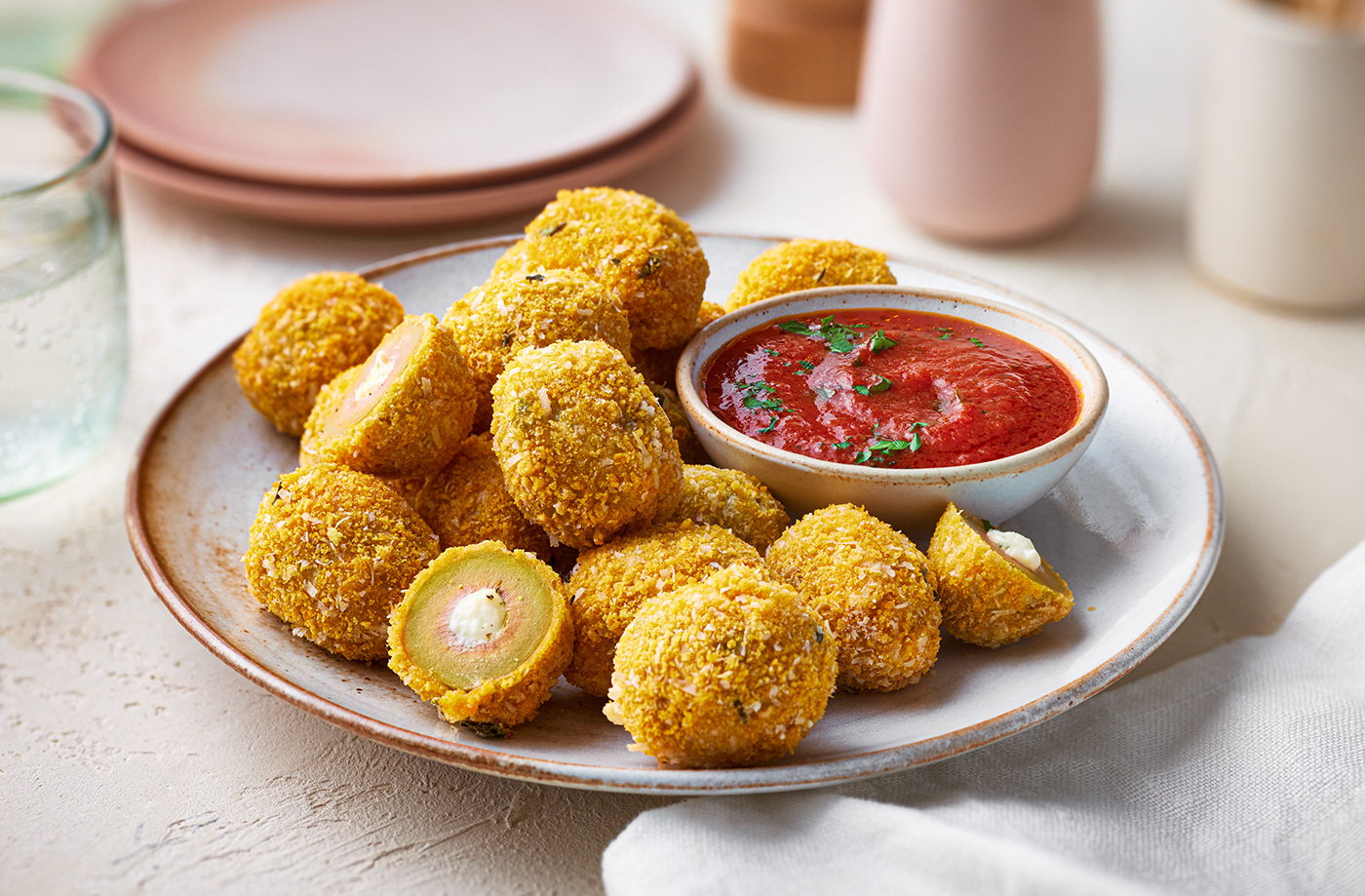 Crispy air-fryer stuffed olives