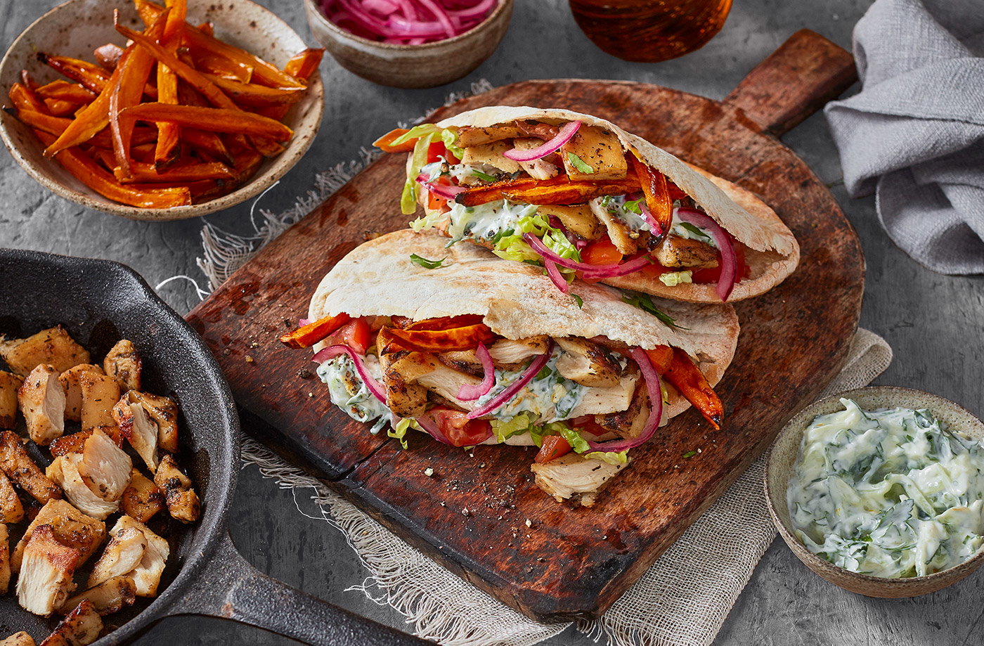 Greek-style vegan 'chicken' gyros