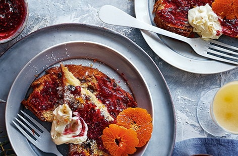 Image of "Panettone toast with sticky ginger mascarpone"