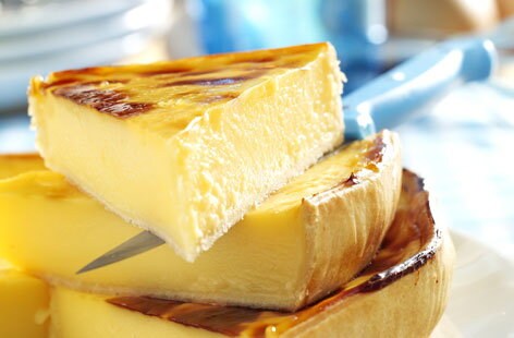 Image of "Portions of baked egg custard tart"