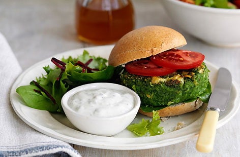 Image of "Spinach and butter bean burgers"
