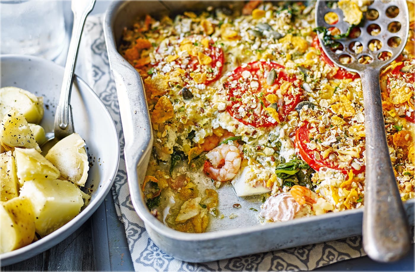 Crunchy fish gratin