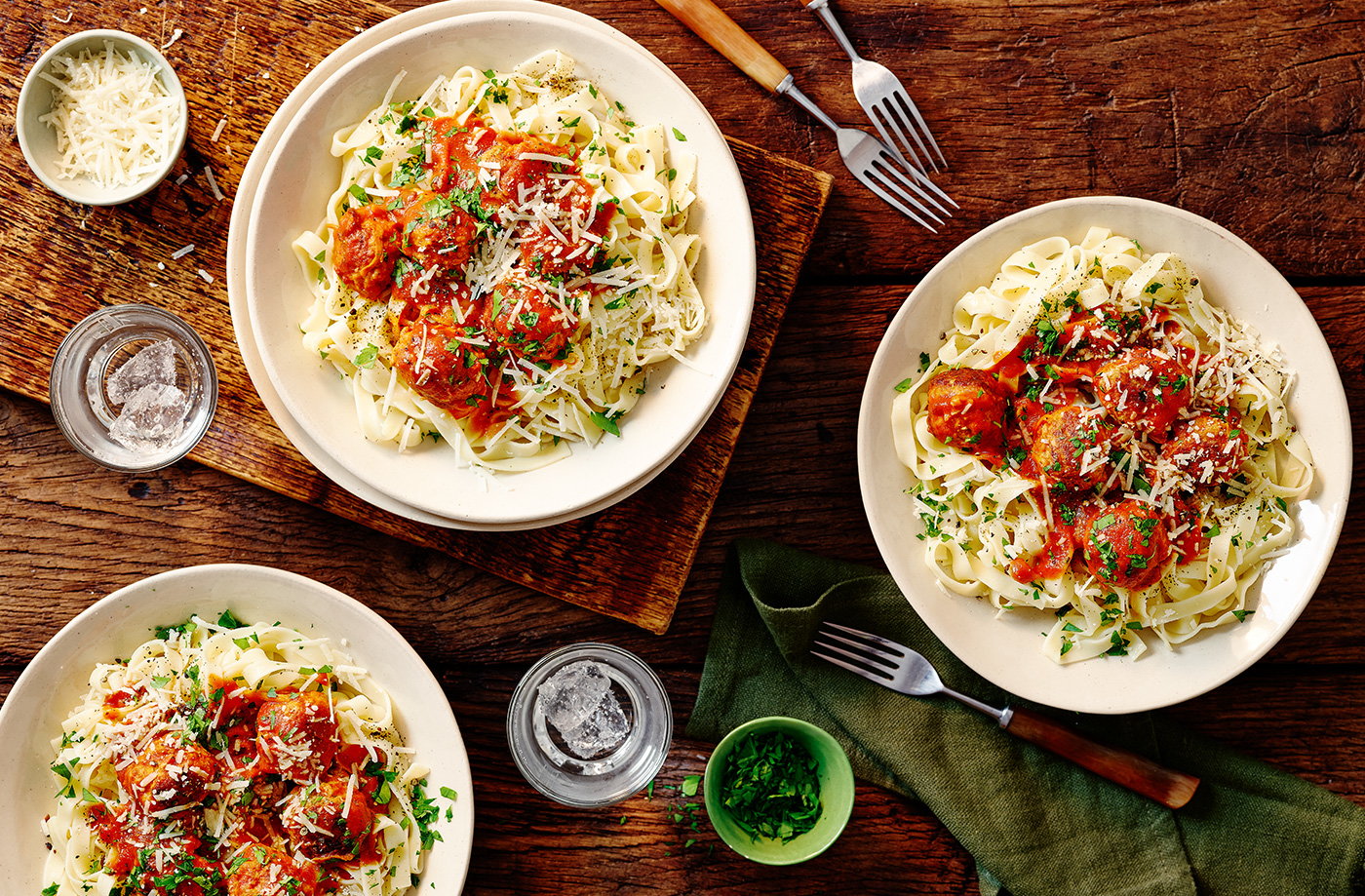 Pork and fennel meatballs with tagliatelle