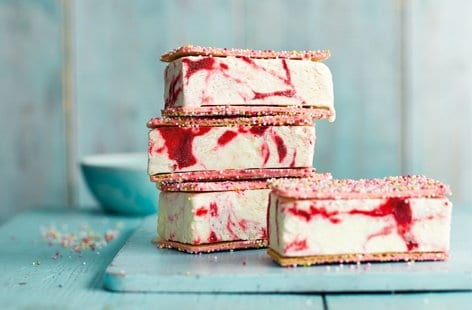 Image of "Cherry ripple and white chocolate sandwiches"
