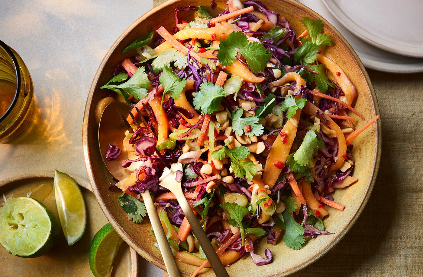 Mango peanut slaw