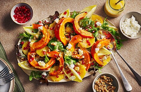 Image of "Pumpkin, goat’s cheese and walnut salad"