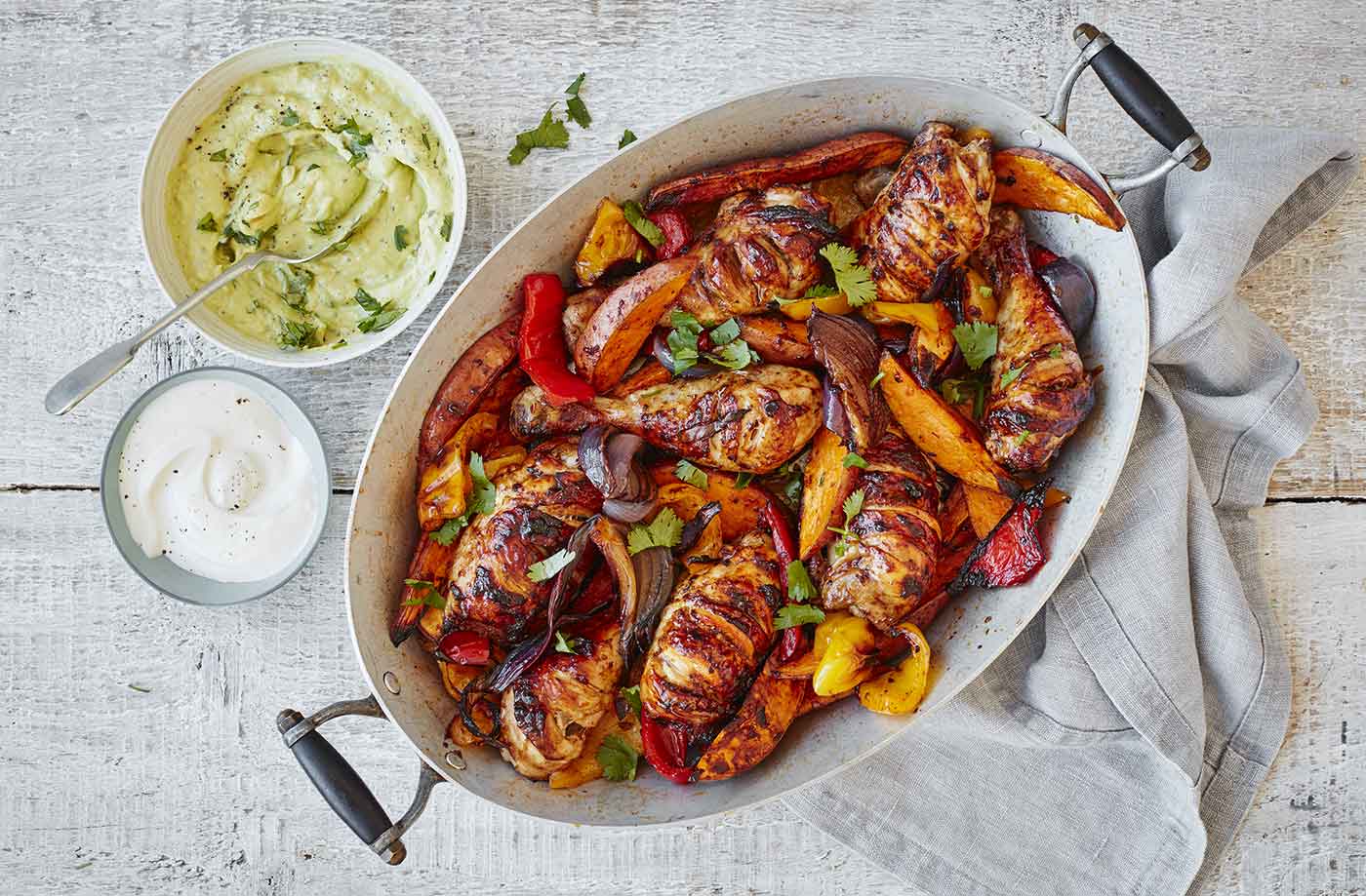 Smoky Mexican chicken traybake