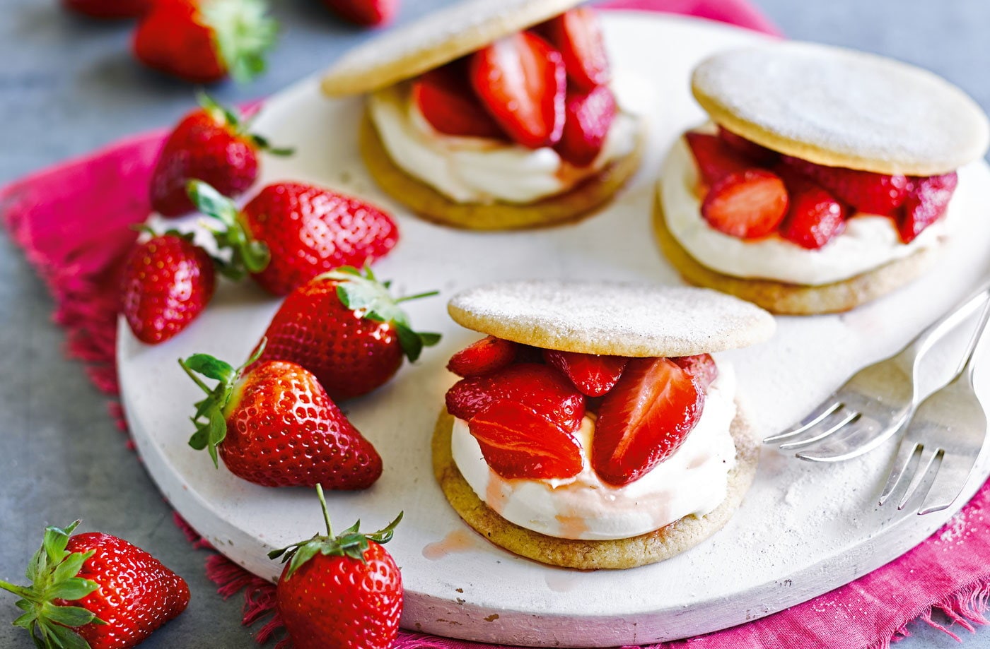 Strawberry and cream shortcakes